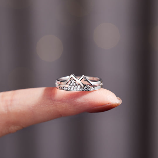 LAST DAY PROMOTION 50% OFF-DAUGHTER FAITH MOVES MOUNTAINS PAVÉ MOUNTAIN RING