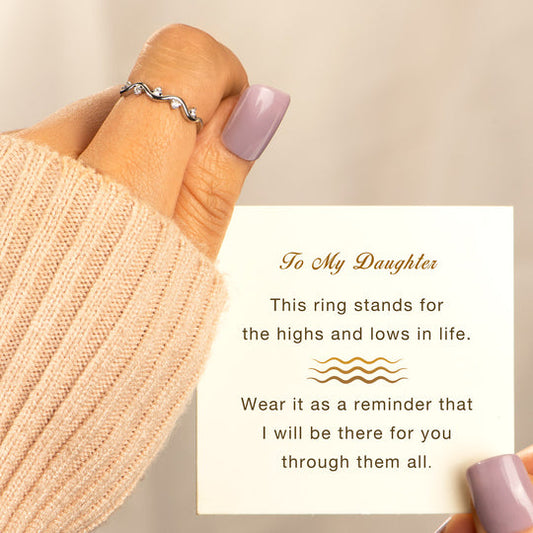 50% OFF-To My Daughter Highs And Lows Wave Ring
