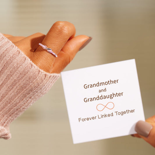 Infinity Ring for Grandmother and Granddaughter Forever Linked Together S925