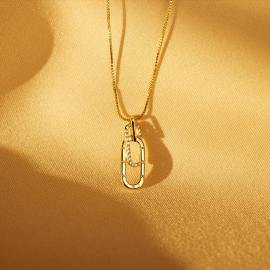 Mother & Daughter Linked Rectangle Interlocking Necklace