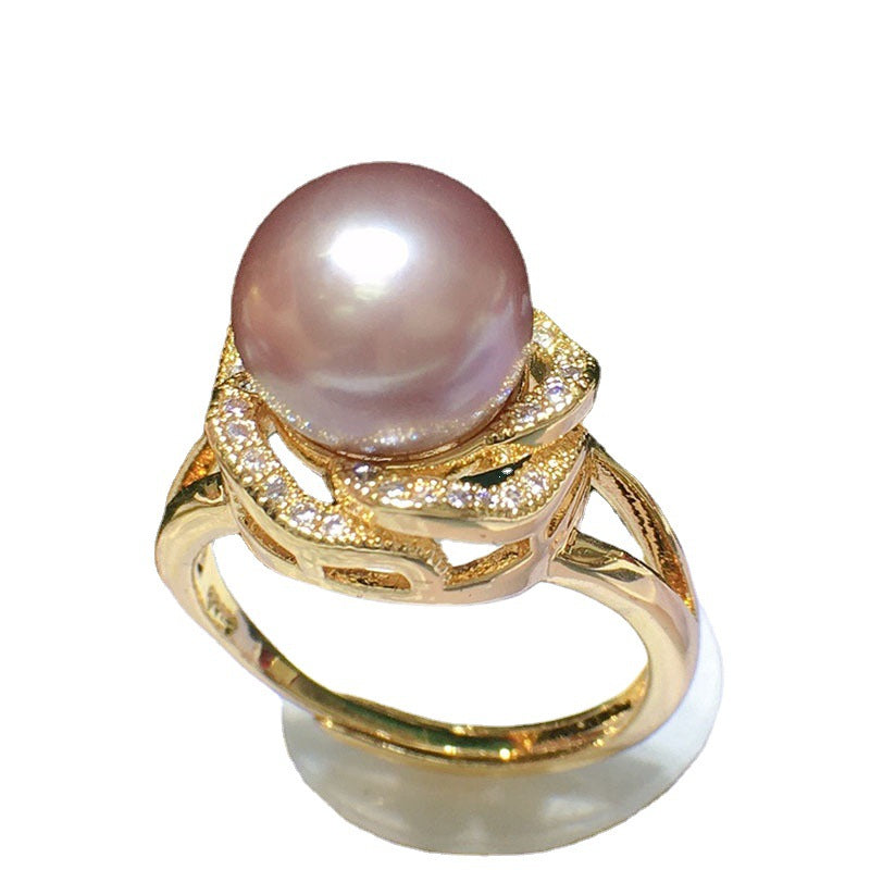 Natural freshwater pearl ring 9-10mm(can be adjusted)