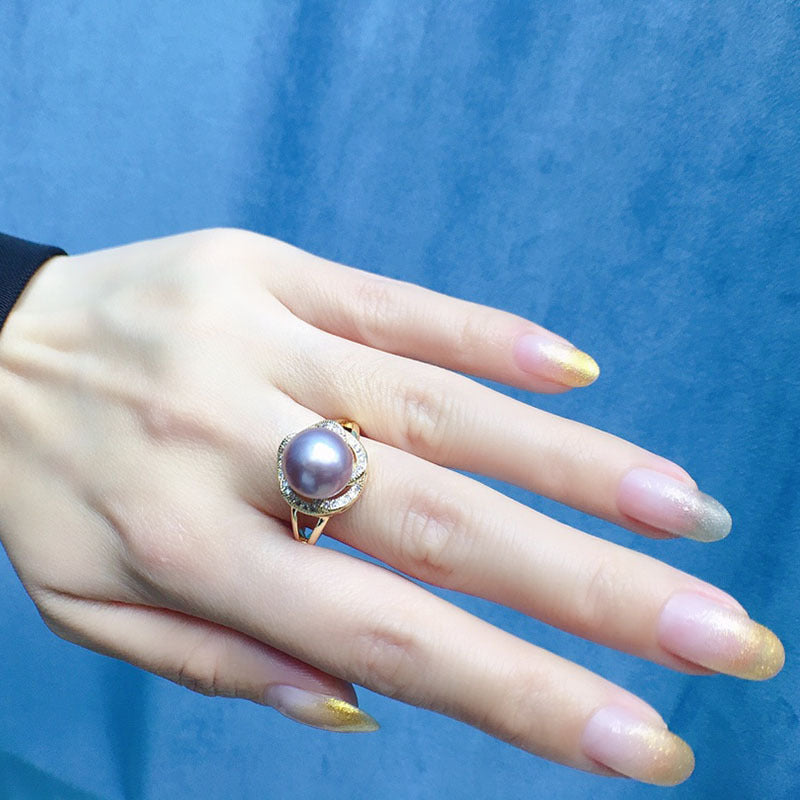 Natural freshwater pearl ring 9-10mm(can be adjusted)