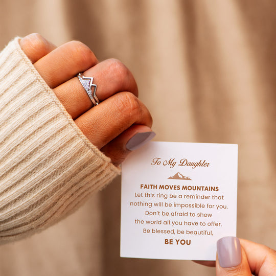 LAST DAY PROMOTION 50% OFF-DAUGHTER FAITH MOVES MOUNTAINS PAVÉ MOUNTAIN RING