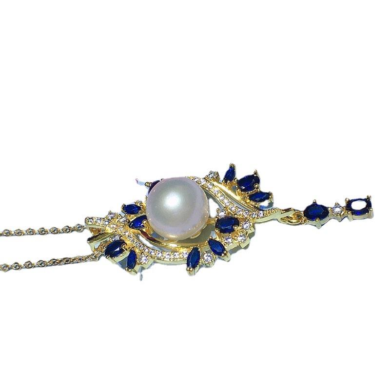 Natural freshwater pearl pendant full white 10-11mm necklace