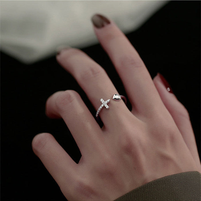 To My Granddaughter Pray Through It Cross & Heart Ring