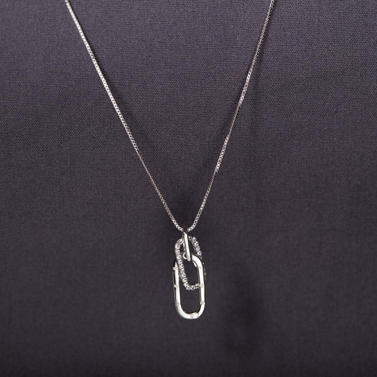 Mother & Daughter Linked Rectangle Interlocking Necklace