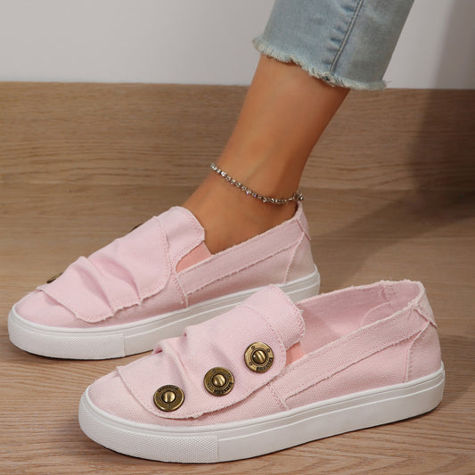 Women Casual Button Comfy Sneakers