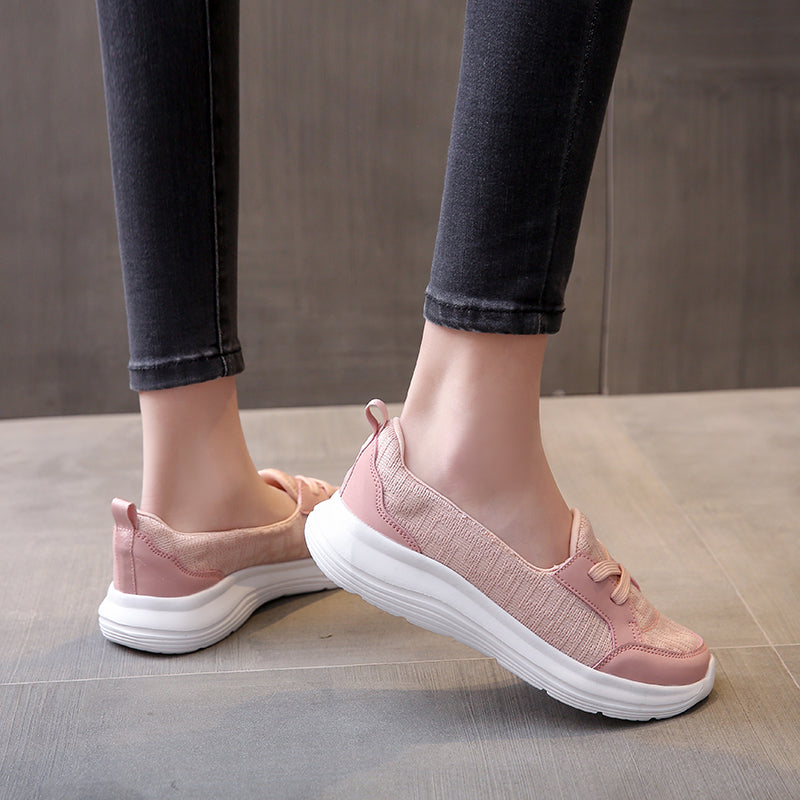 Women's sneakers wedge canvas shoes slip-on comfortable flats