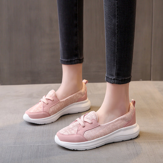 Women's sneakers wedge canvas shoes slip-on comfortable flats