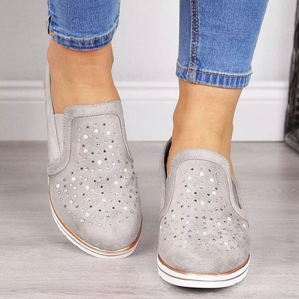 LAST DAY 70% OFF-Women's Casual Bling Crystal Platform Wedges Orthopedic Sneakers