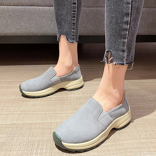 Women's Casual Suede Thick Sole Loafers