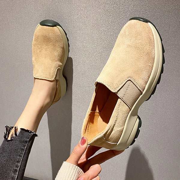 Women's Casual Suede Thick Sole Loafers