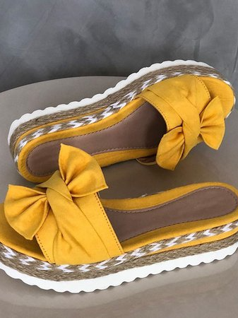 Women Casual Daily Comfy Bowknot Slip On Sandals