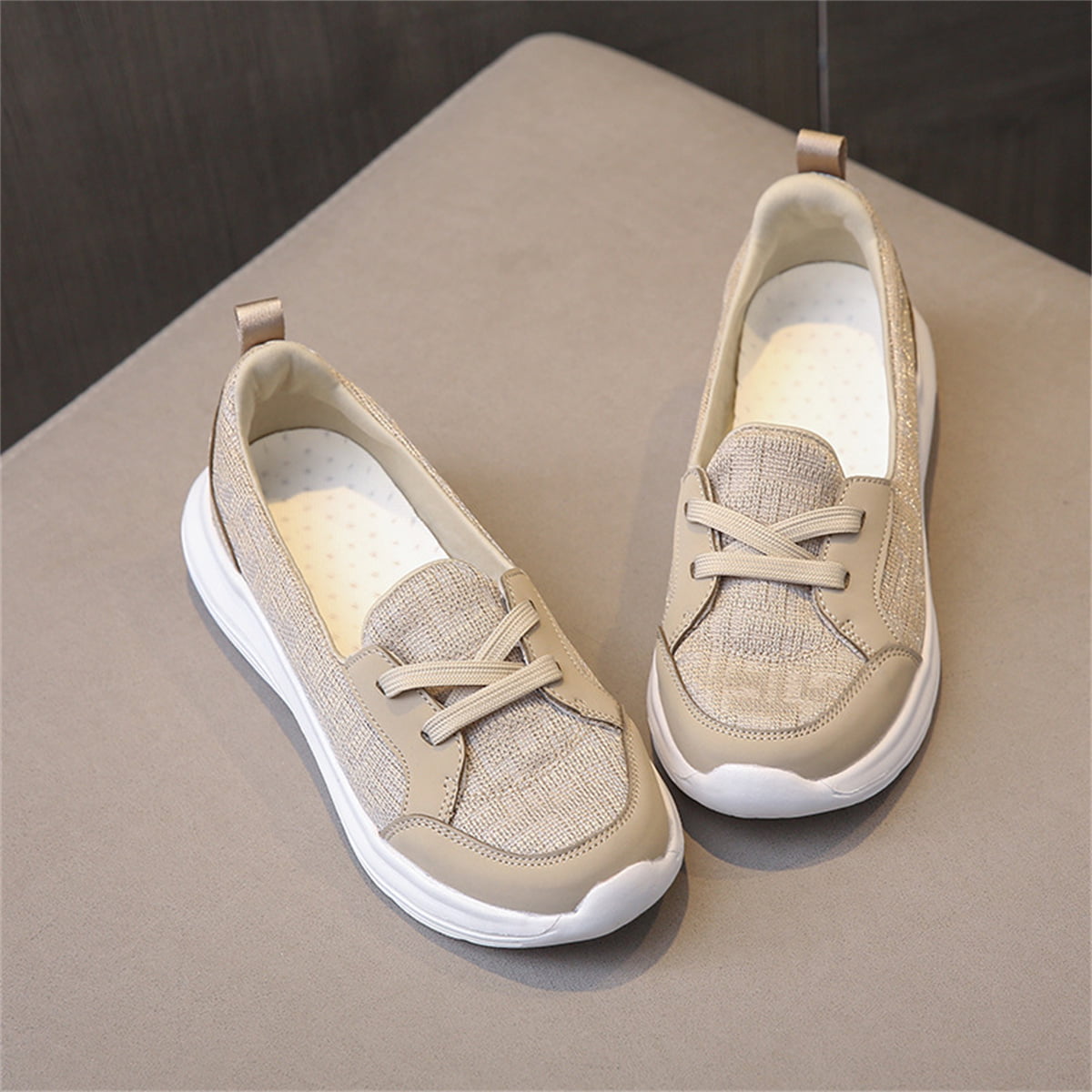 Women's Topnotch Sneakers Hidden Wedge Canvas Shoes Slip-On Comfort Flat