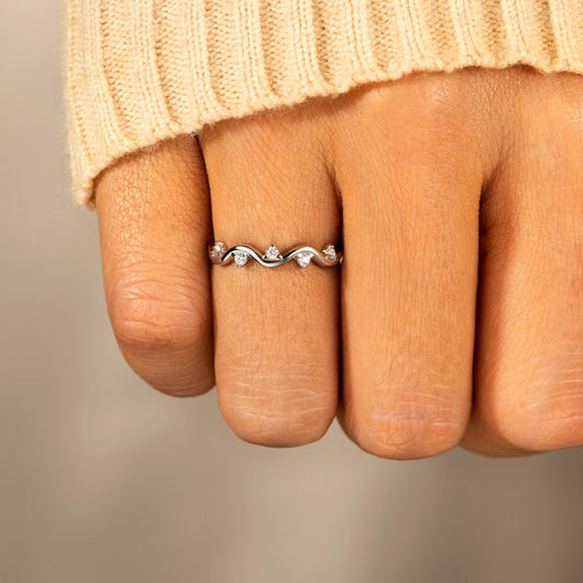 50% OFF-To My Daughter Highs And Lows Wave Ring