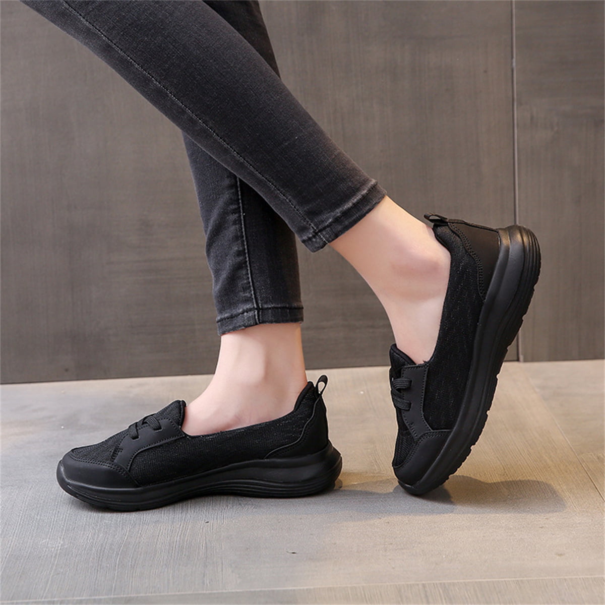 Women's Topnotch Sneakers Hidden Wedge Canvas Shoes Slip-On Comfort Flat