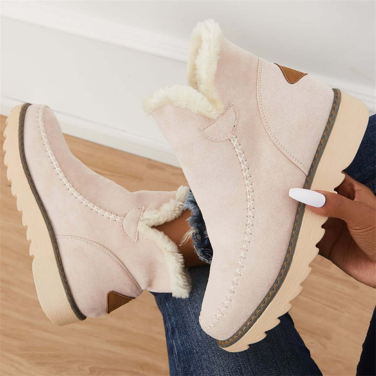 Women's Winter Ankle Boots-Waterproof Anti-Slip On Resistant Booties Walking Hiking Shoes