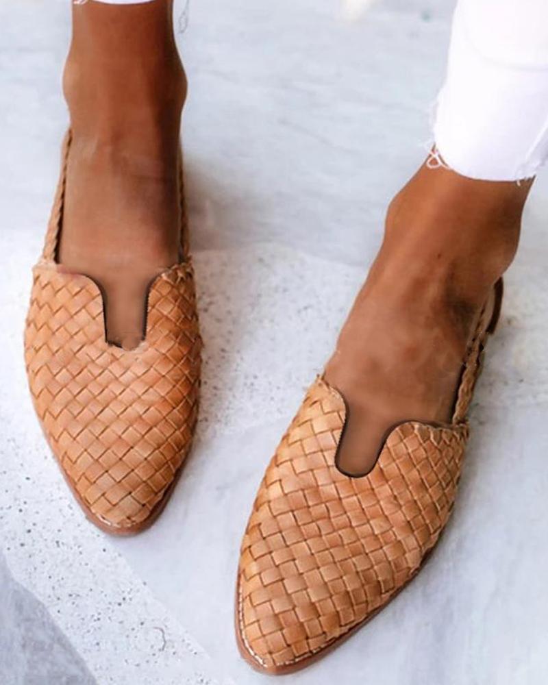 Solid Esparto Upper Flat Sandals