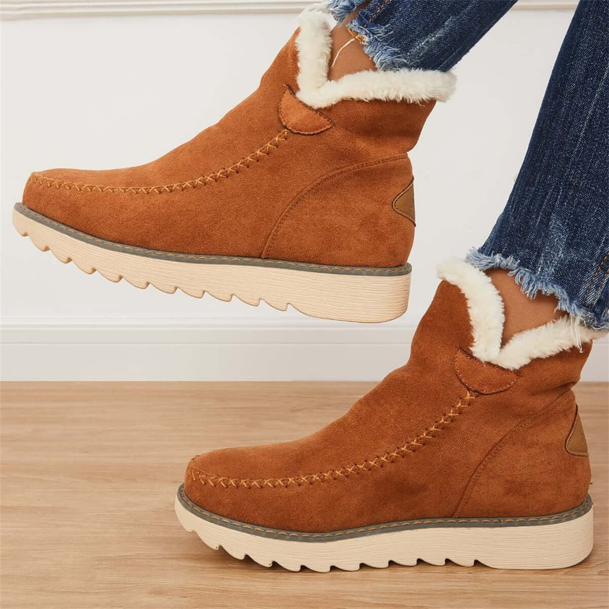 Women's Winter Ankle Boots-Waterproof Anti-Slip On Resistant Booties Walking Hiking Shoes