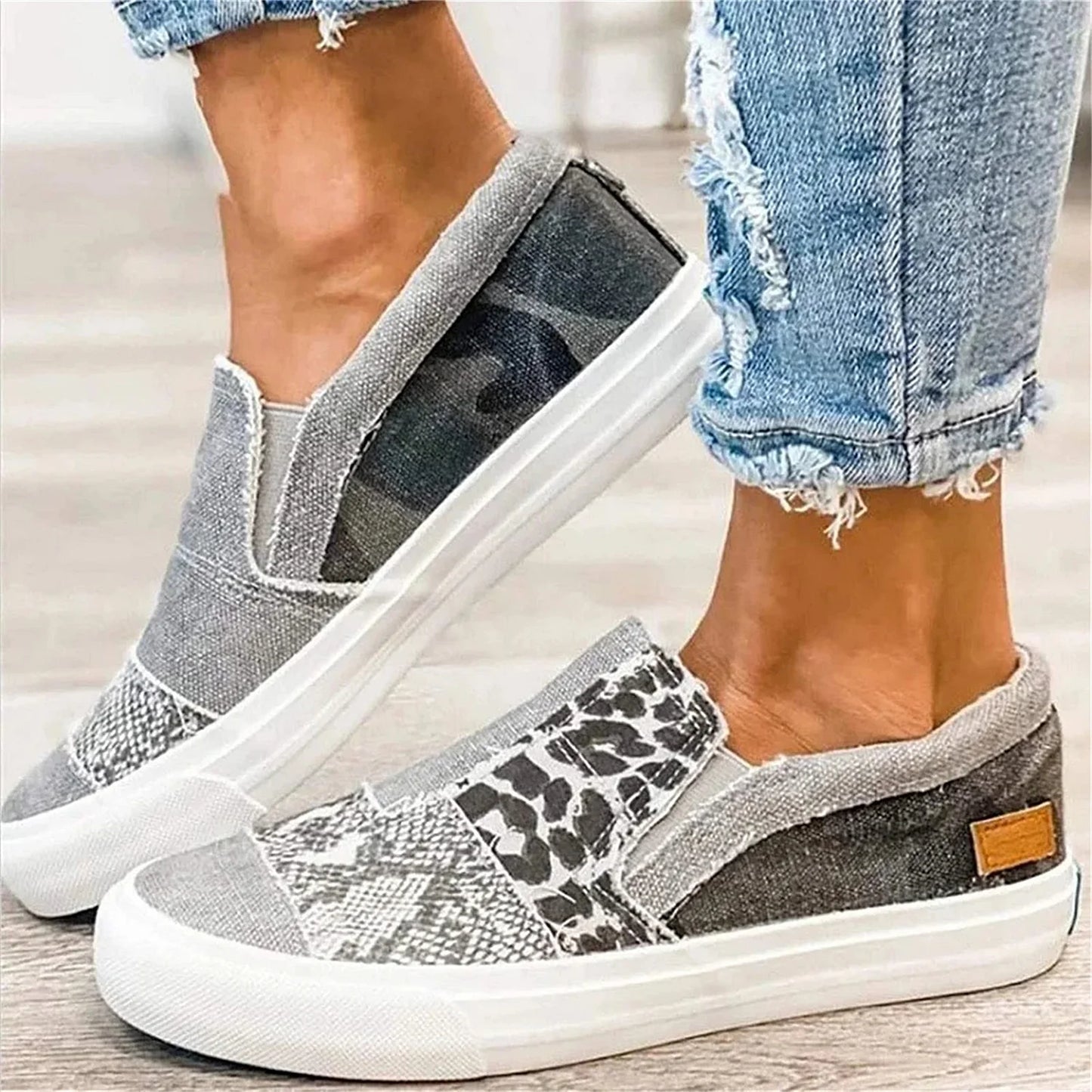 Women's Slip on Casual Sneakers Comfortable Tennis Shoes Work Nurse Flat Shoes